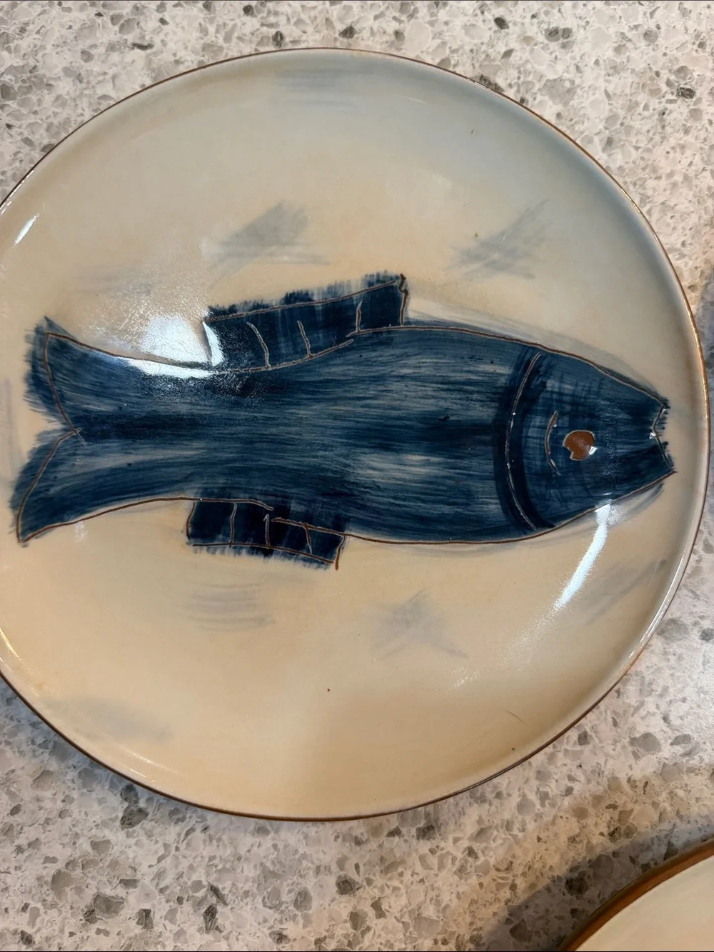 Pottery Barn Seafood Ceramic Plate Set - Home Art